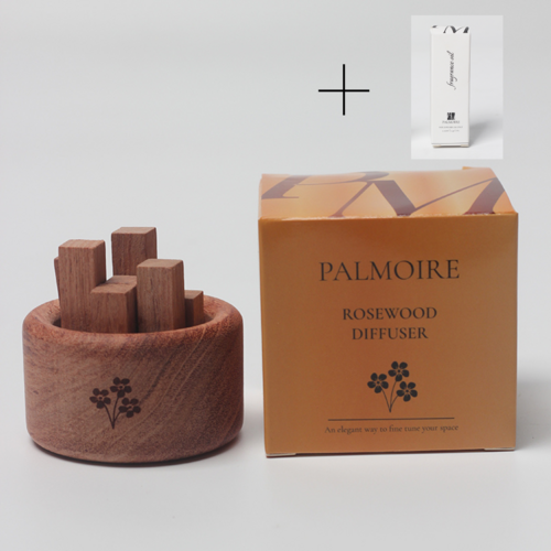 Wood Diffuser - Rosewood | Natural Reed Diffuser for Home Fragrance Pink Iapetus