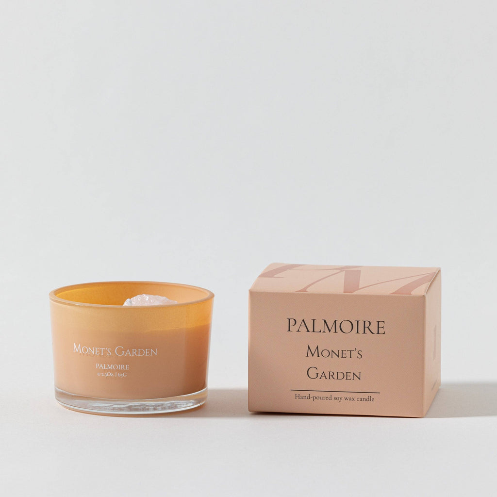 Monet's Garden Soy Wax Candle [rose/lily/almond]: Mini 2.3 oz/ 65 g Palmoire Home Fragrance