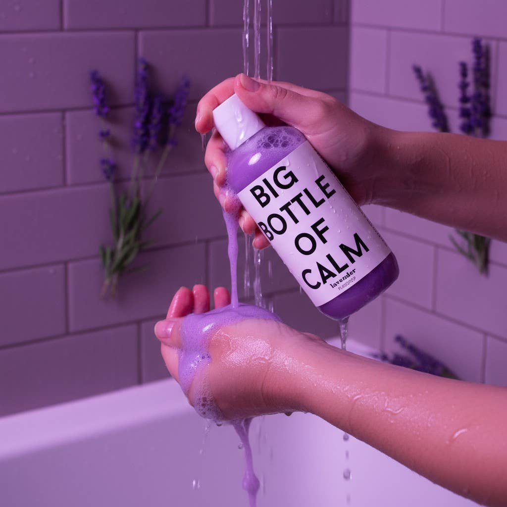 Big Bottle Of Calm Lavender Shower Gel, Body Wash Pure Drop
