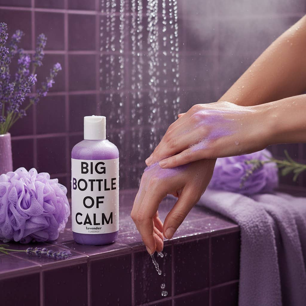 Big Bottle Of Calm Lavender Shower Gel, Body Wash Pure Drop