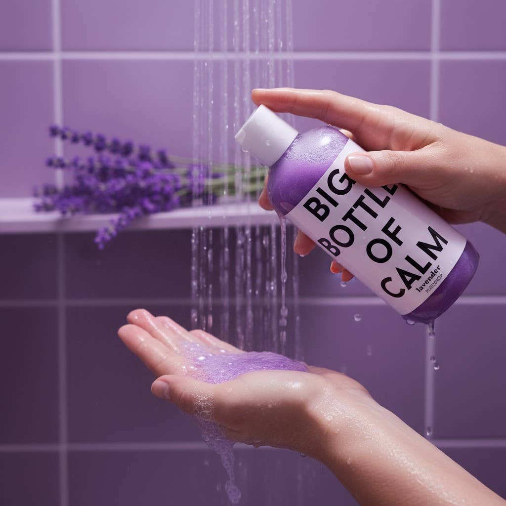 Big Bottle Of Calm Lavender Shower Gel, Body Wash Pure Drop