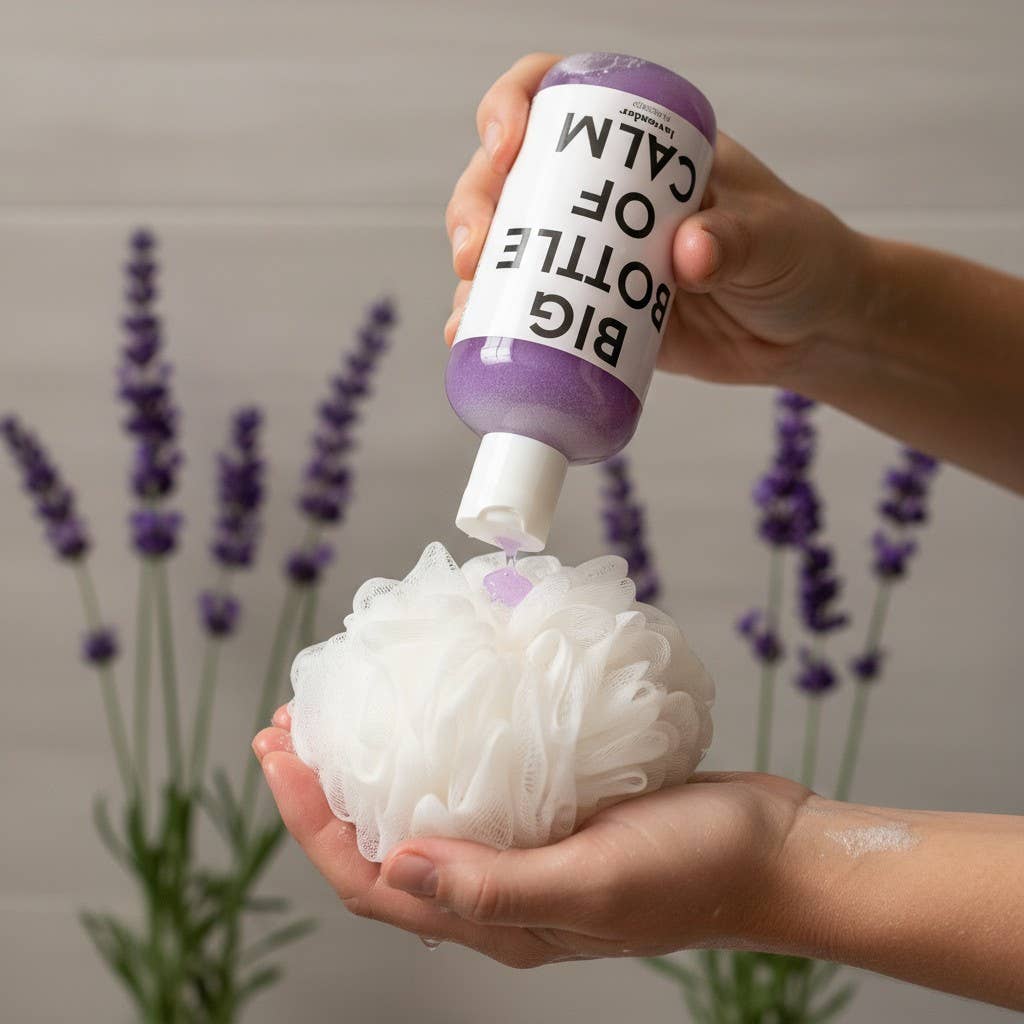 Big Bottle Of Calm Lavender Shower Gel, Body Wash Pure Drop