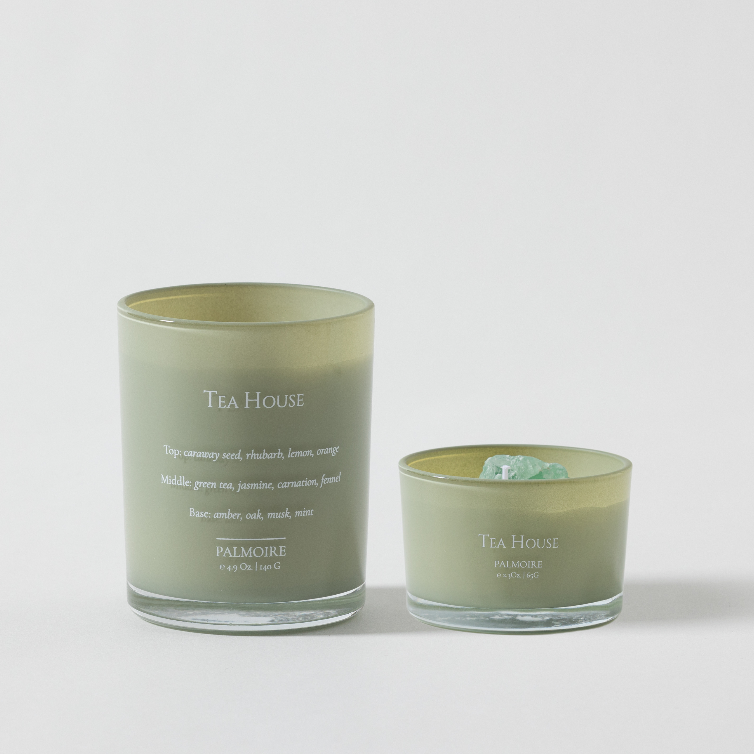 Tea House Soy Wax Candle Set (4.9 Oz / 2.3 Oz) Palmoire Home Fragrance