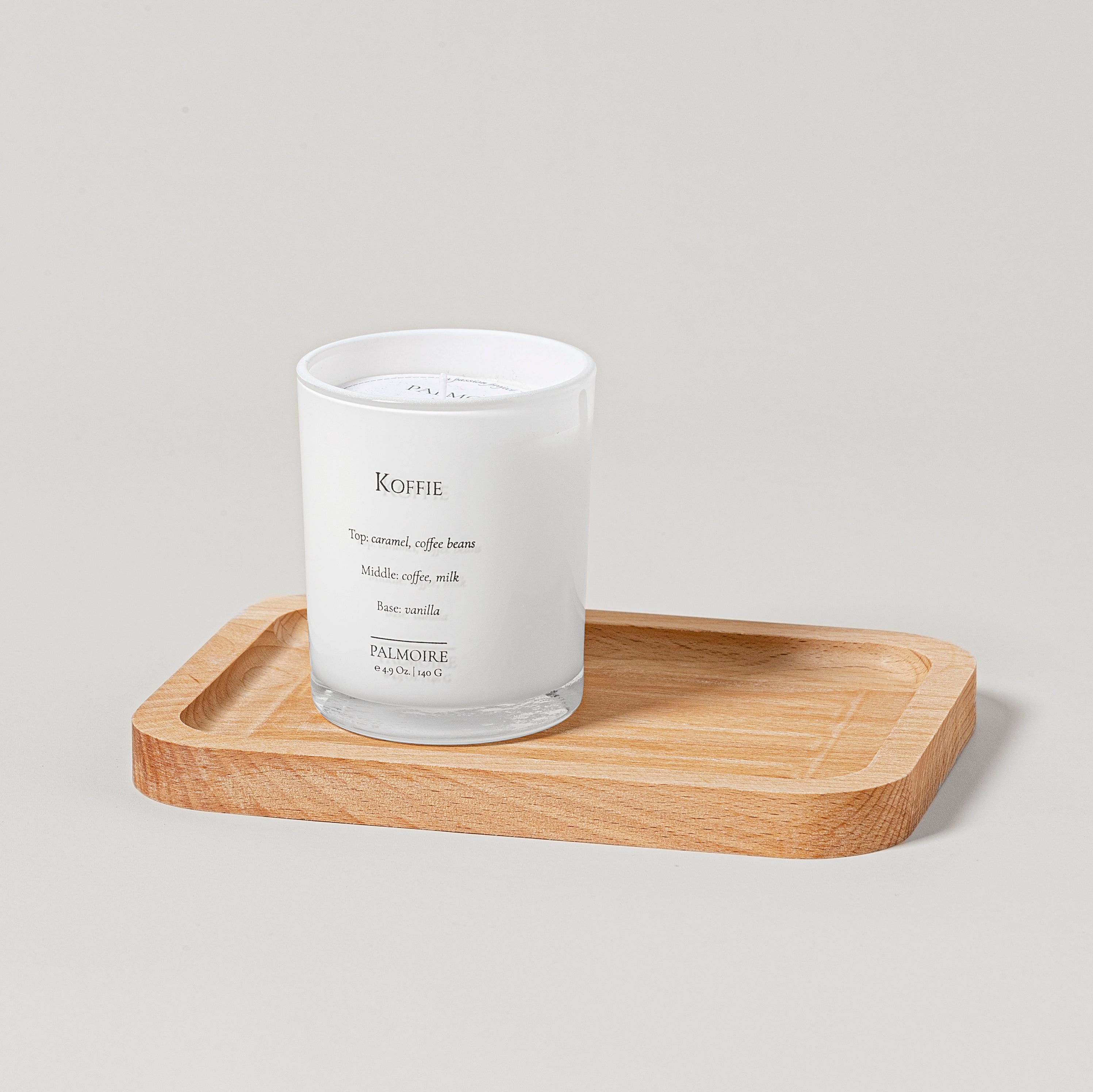 Koffie Candle + Wood Tray Pink Iapetus