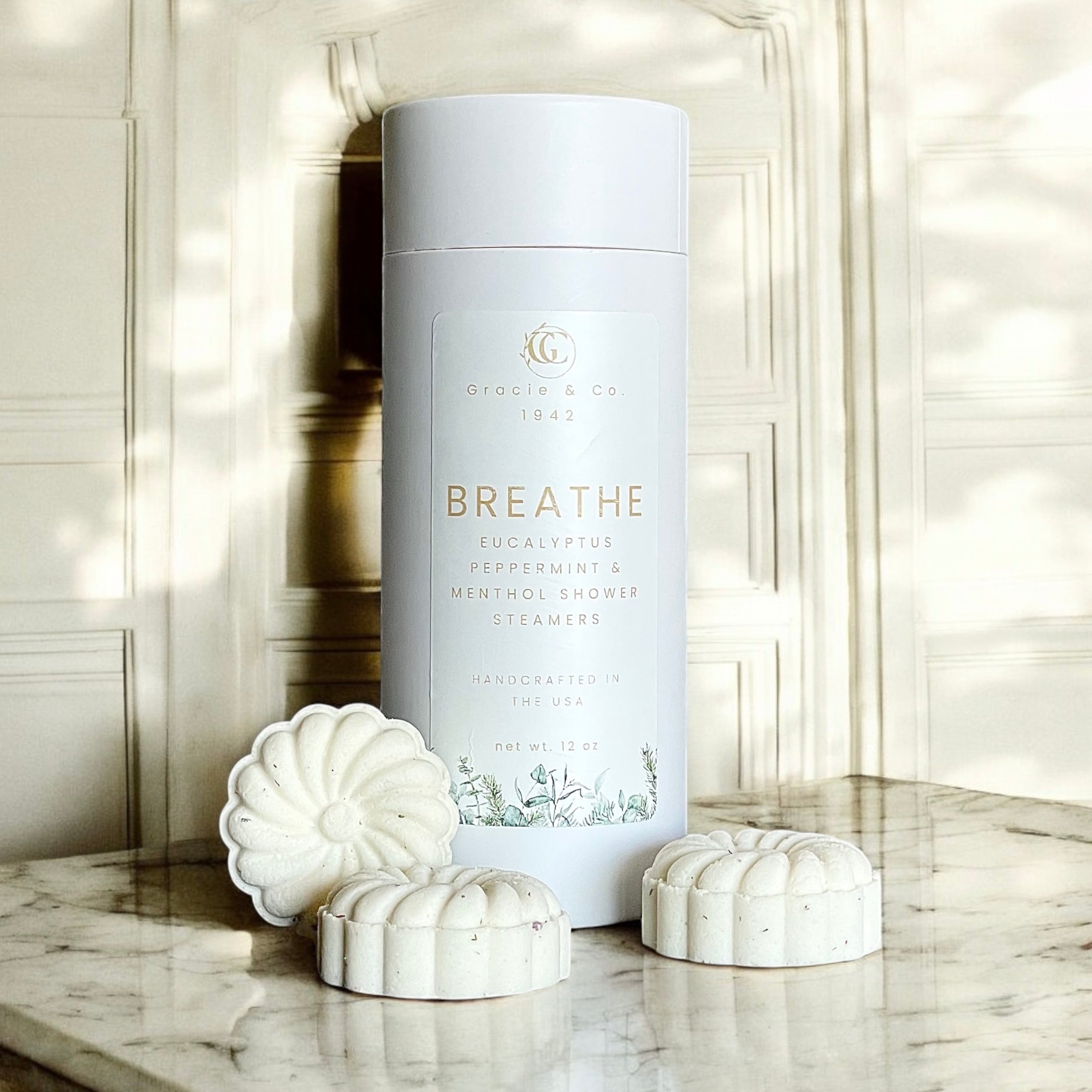 Melt Away Stress – Coconut Milk Magnesium Bath Bombs 4 OZ Emerald Tulsi