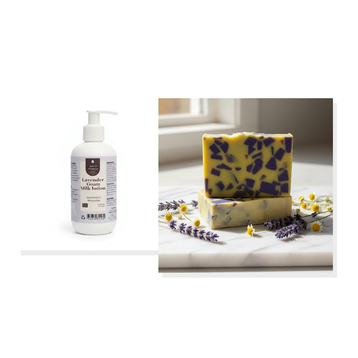 Lavender Goat Milk Soap & Lotion Duo Aura & Wellness