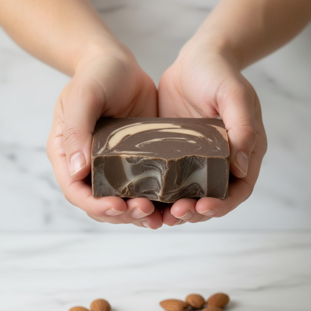 Almond Biscotti Soap In Hand