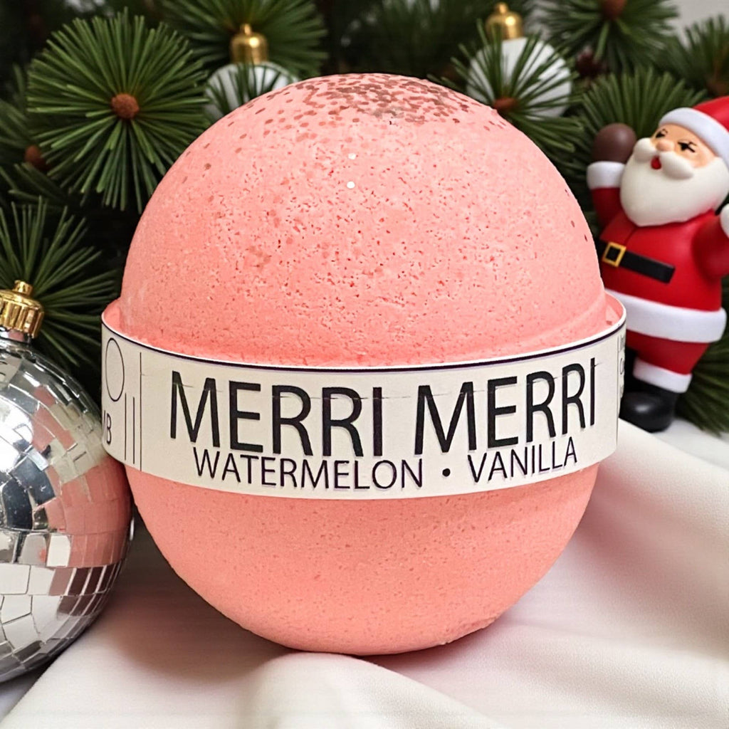 Marry Christmas Watermelon Vanilla Large Bath Bomb - 8oz Pure Drop