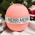 Marry Christmas Watermelon Vanilla Large Bath Bomb - 8oz Pure Drop