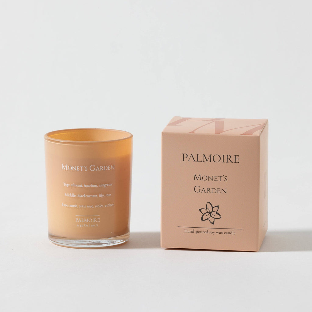 Monet's Garden Soy Wax Candle [rose/lily/almond]: Mini 2.3 oz/ 65 g Palmoire Home Fragrance