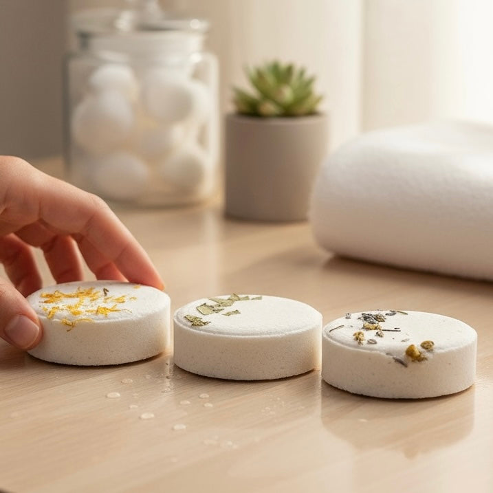 Aromatherapy Shower Steamers 6 Piece Set Emerald Tulsi