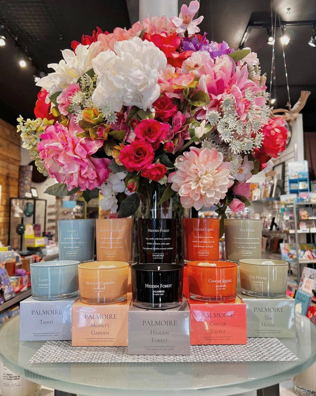 Monet's Garden Soy Wax Candle [rose/lily/almond]: Mini 2.3 oz/ 65 g Palmoire Home Fragrance