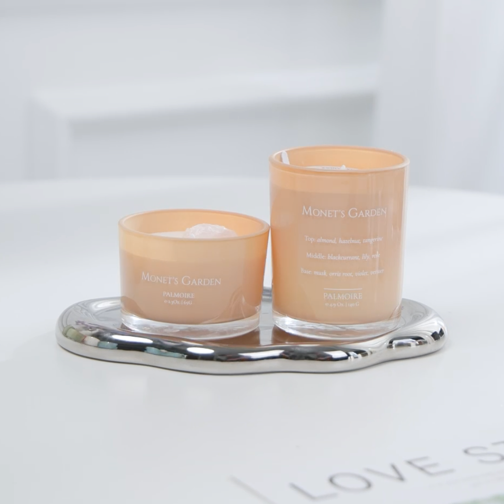 Monet's Garden Soy Wax Candle Set (4.9 Oz / 2.3 Oz) Palmoire Home Fragrance