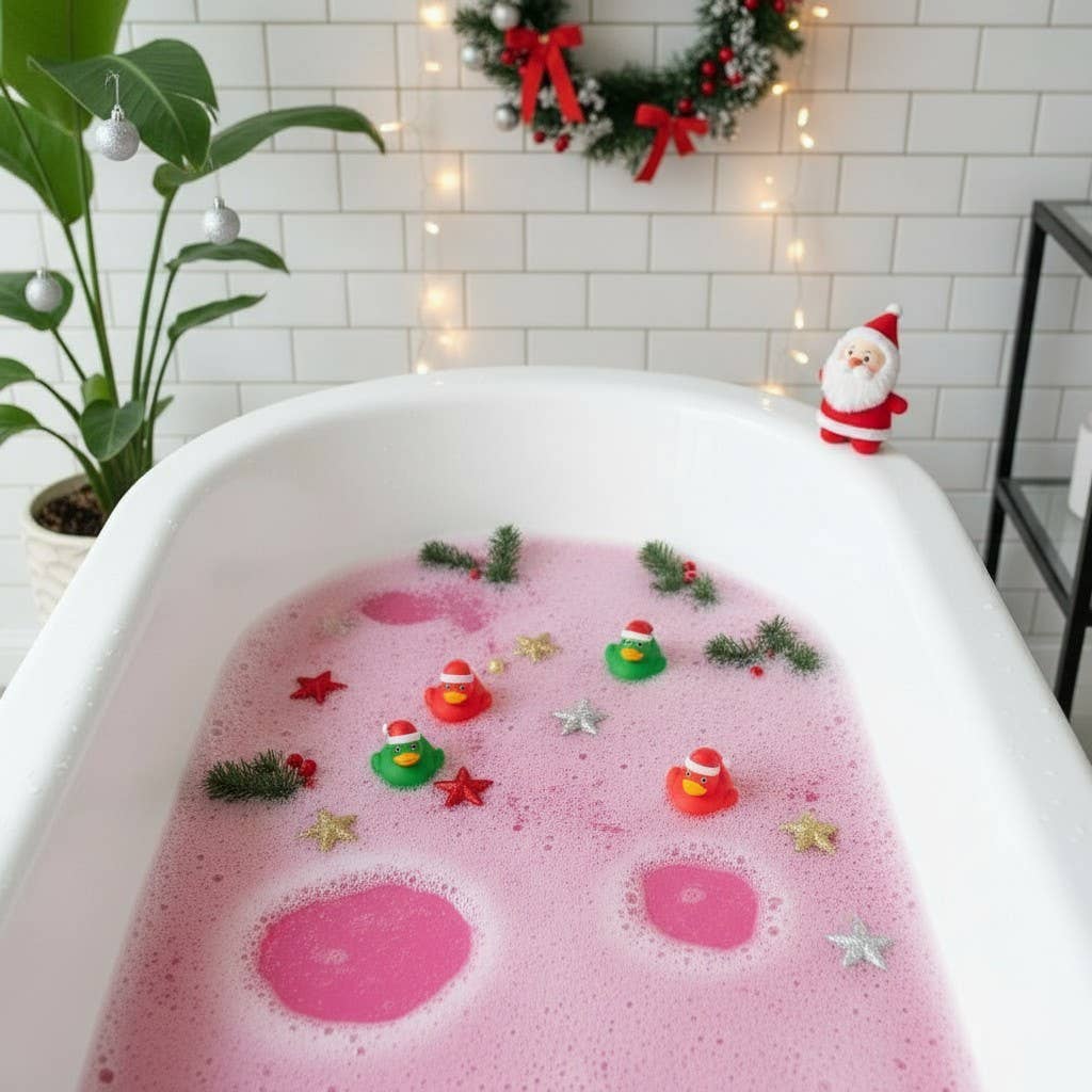 Marry Christmas Watermelon Vanilla Large Bath Bomb - 8oz Pure Drop