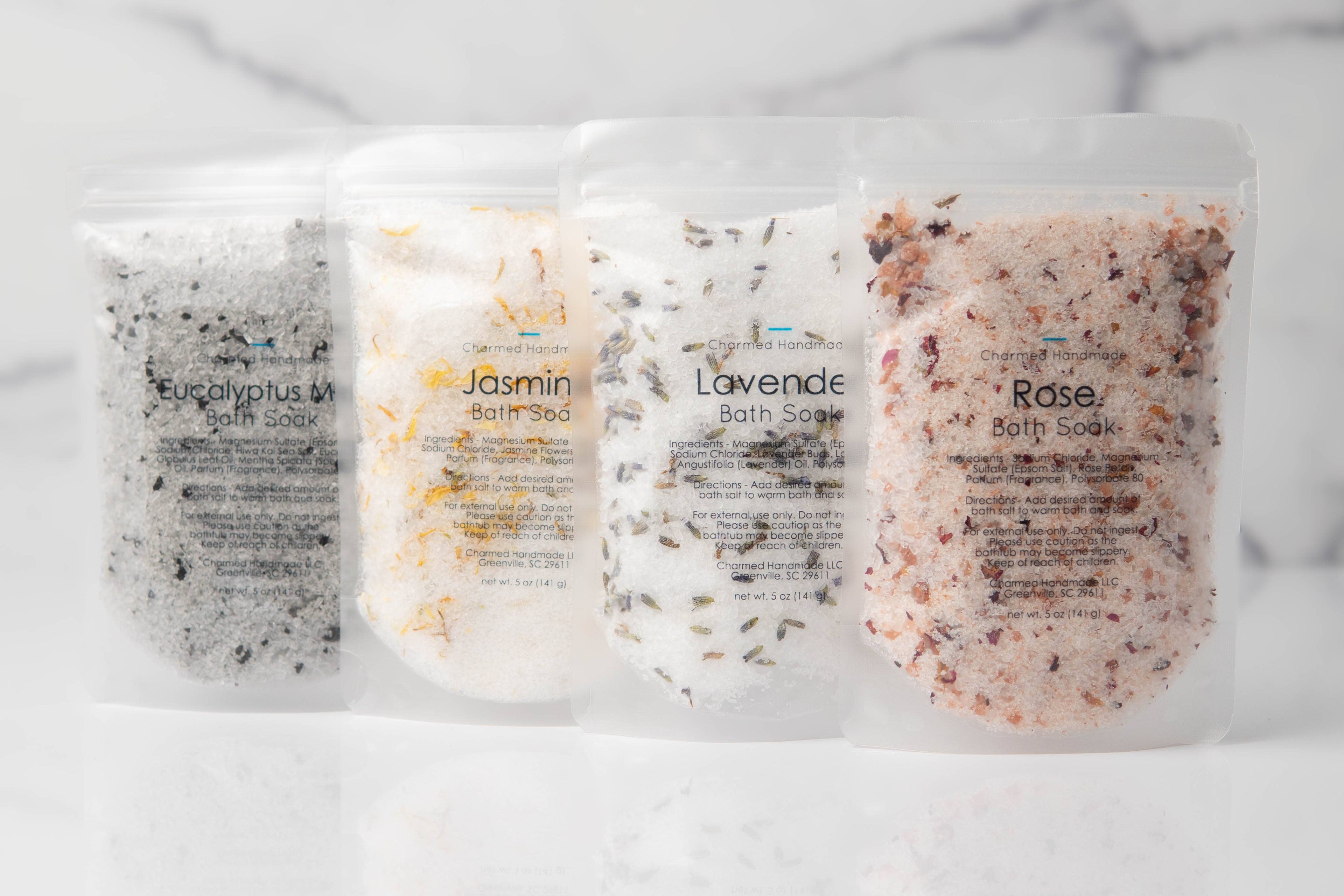Bath Salt Pouches: Jasmine Charmed Handmade