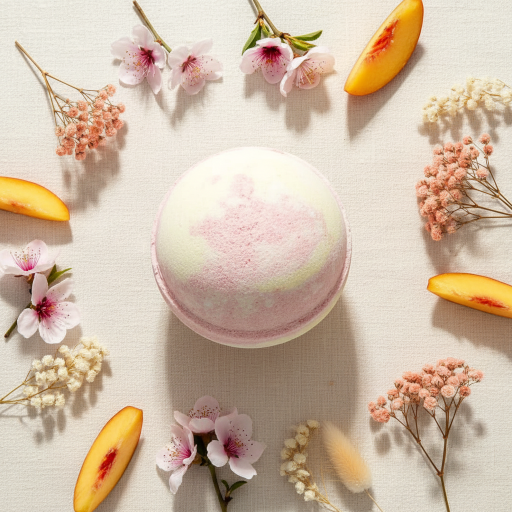 Flat Lay – Georgia Peach Bath Bomb