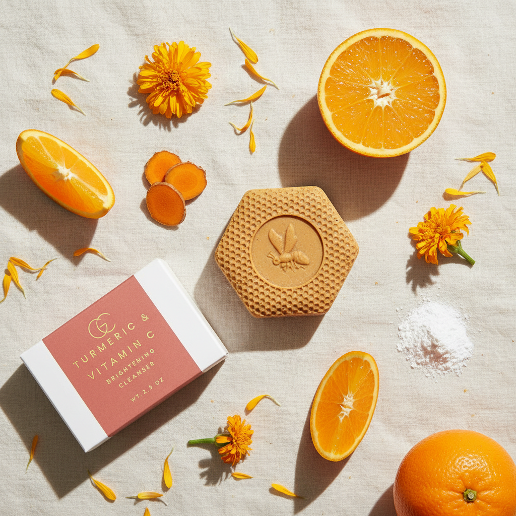 Flat Lay – Glow Turmeric & Vitamin C Soap