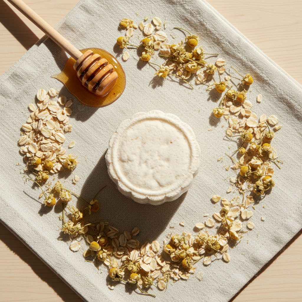 Flat Lay – Oats & Honey Bath Bomb