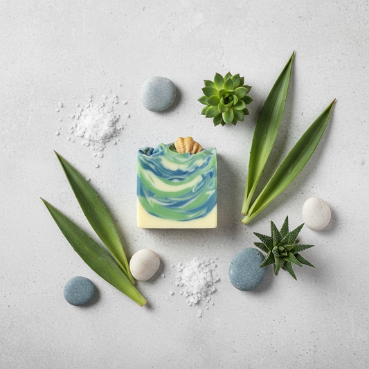 Flat Lay – Sea Salt Agave Luxury Soap