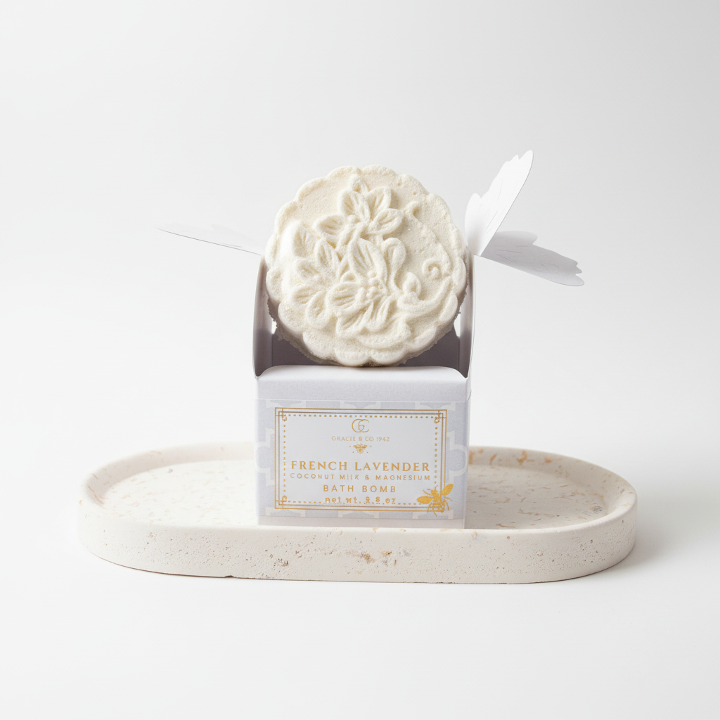 French Lavender Bath Bomb Close-up