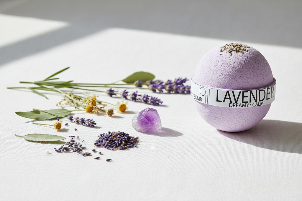 Ingredient Shot – Dreamy Calm Lavender Bath Bomb