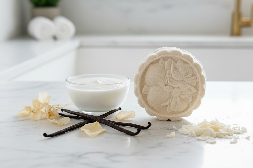 Ingredient Shot – Vanilla Bean Bath Bomb
