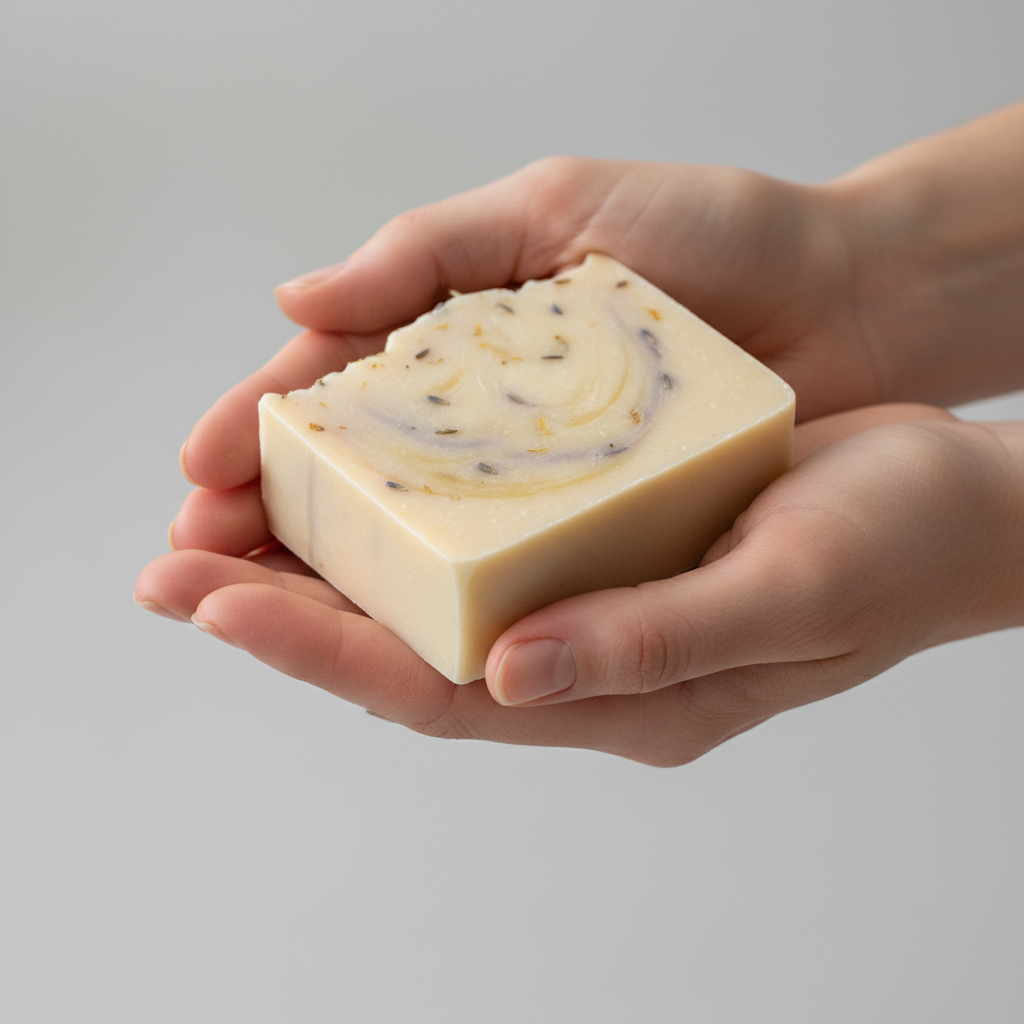 Lemon Lavender Soap In Hand