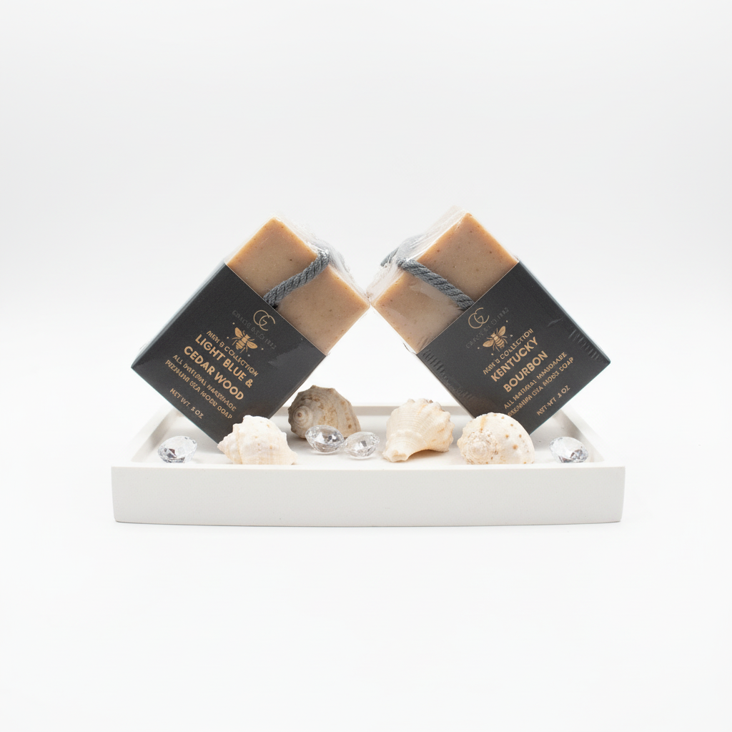 Light Blue & Cedar Wood and Kentucky Bourbon Soaps
