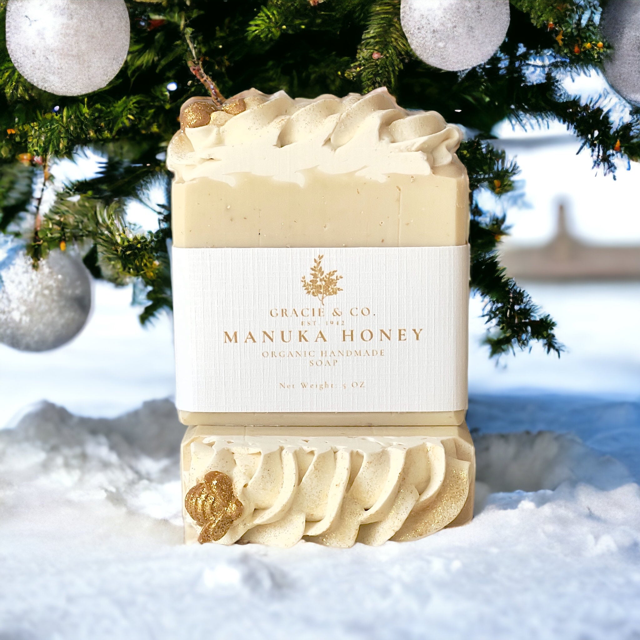 Manuka Honey Oats & Coconut Milk Shea Butter Soap Emerald Tulsi