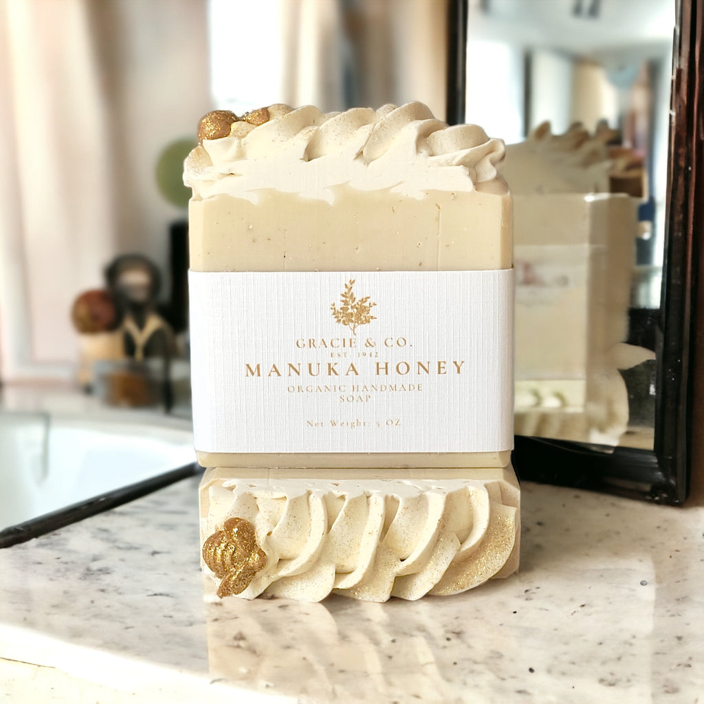 Manuka Honey Oats & Coconut Milk Shea Butter Soap Emerald Tulsi