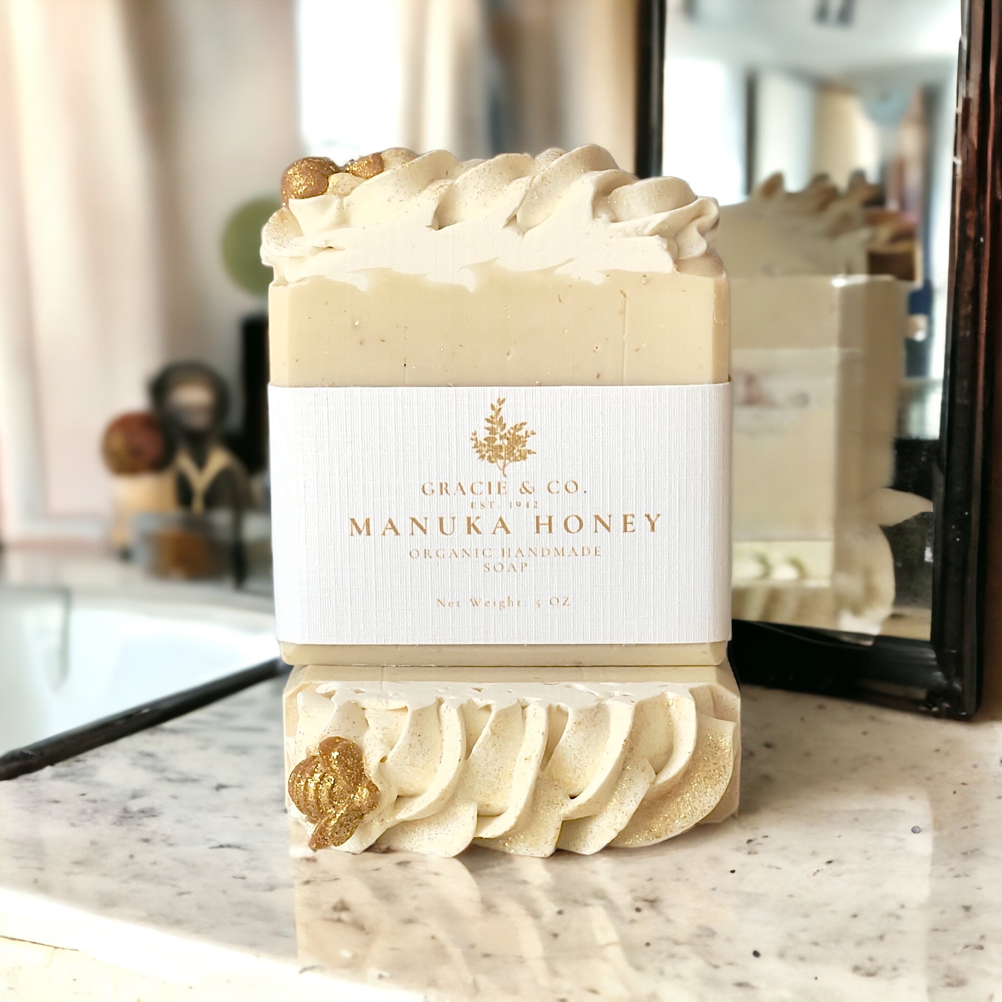 Manuka Honey Oats & Coconut Milk Shea Butter Soap Emerald Tulsi