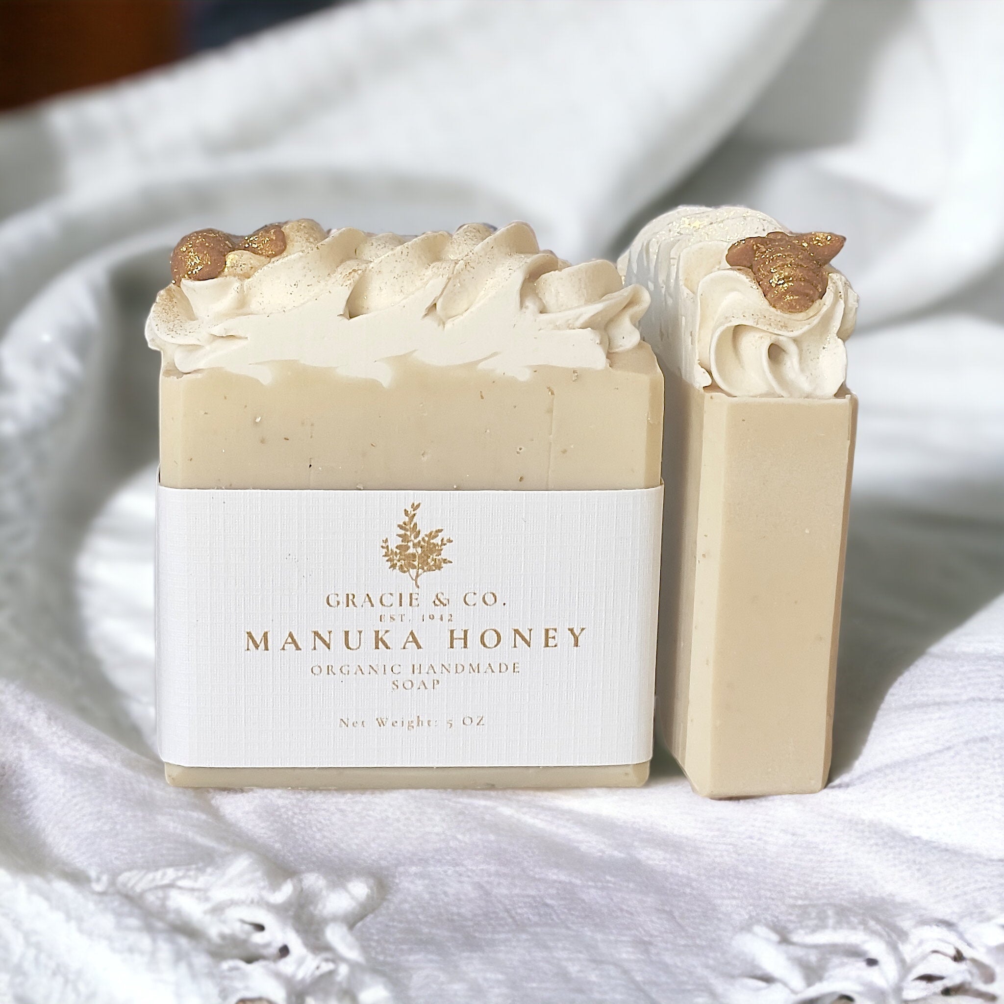 Manuka Honey Oats & Coconut Milk Shea Butter Soap Emerald Tulsi
