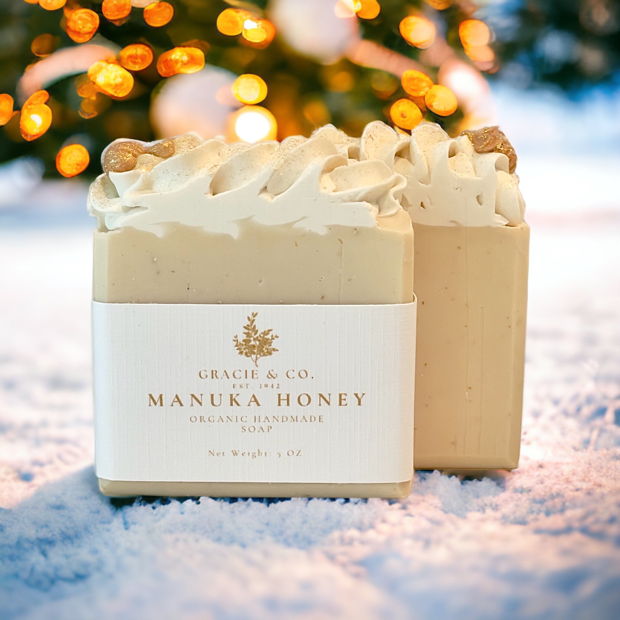 Manuka Honey Oats & Coconut Milk Shea Butter Soap Emerald Tulsi