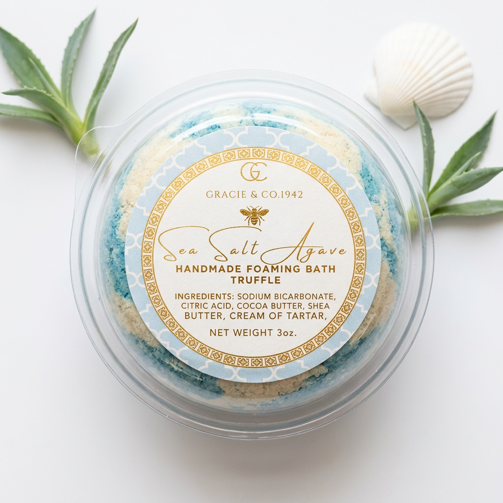 Coco Butter & Coconut Milk Bubble Bath Truffles: SEA SALT AGAVE Gracie & Co. 1942