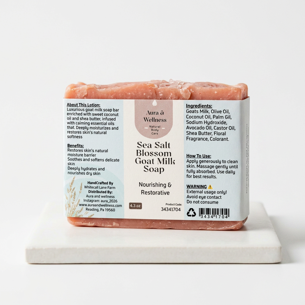 Sea Salt Blossom Goat Milk Soap Aura & Wellness