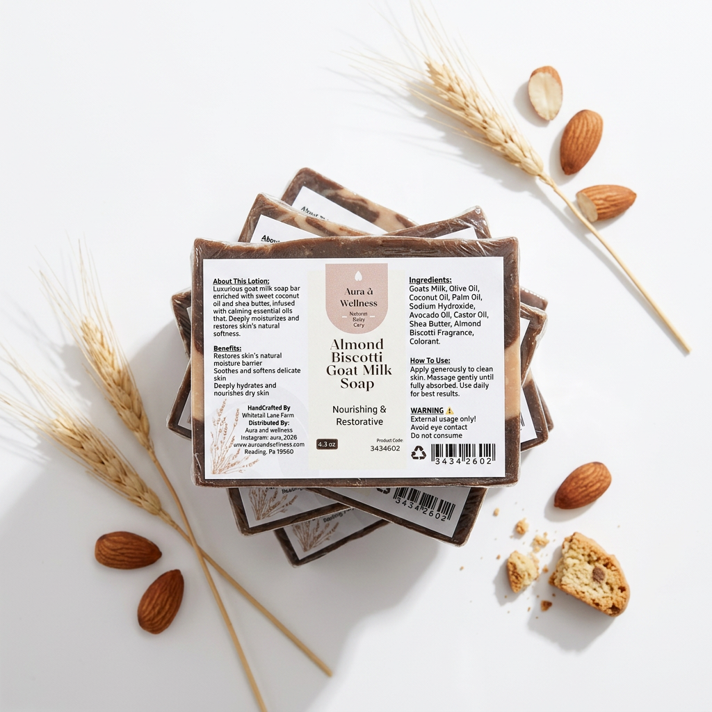 Almond Biscotti Goat Milk Soap Aura & Wellness
