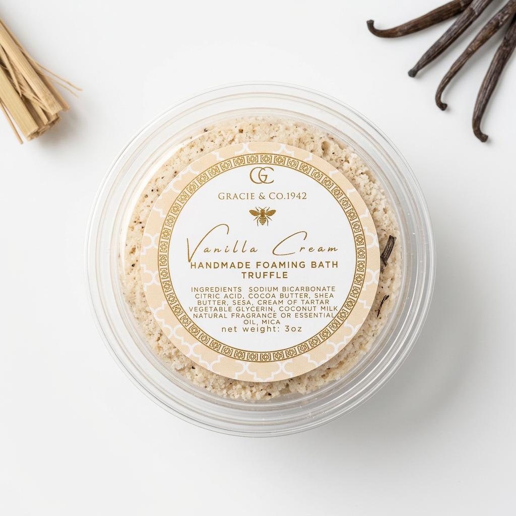Coco Butter & Coconut Milk Bubble Bath Truffles: Vanilla Cream Gracie & Co. 1942
