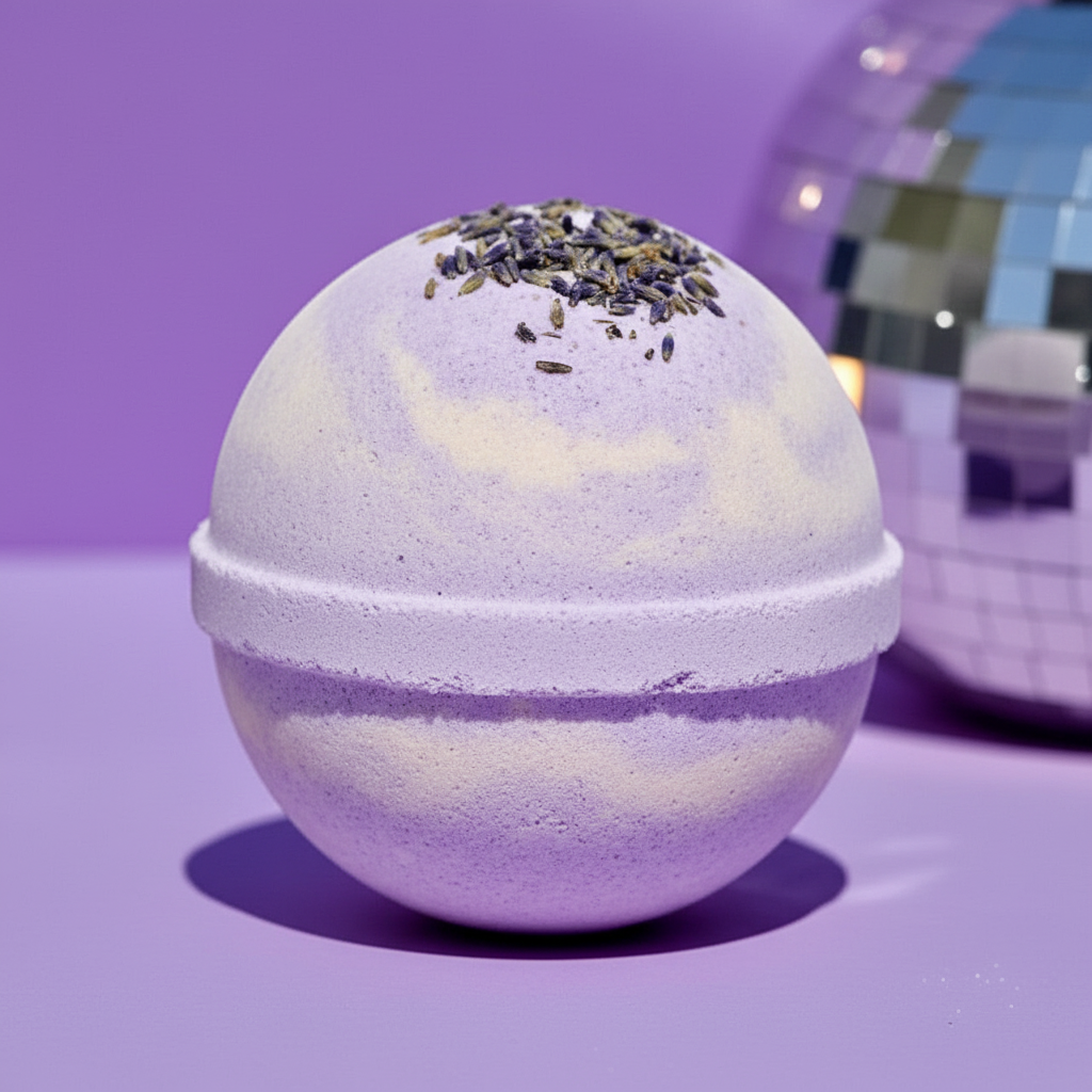 Texture Close-Up – Dreamy Calm Lavender Bath Bomb