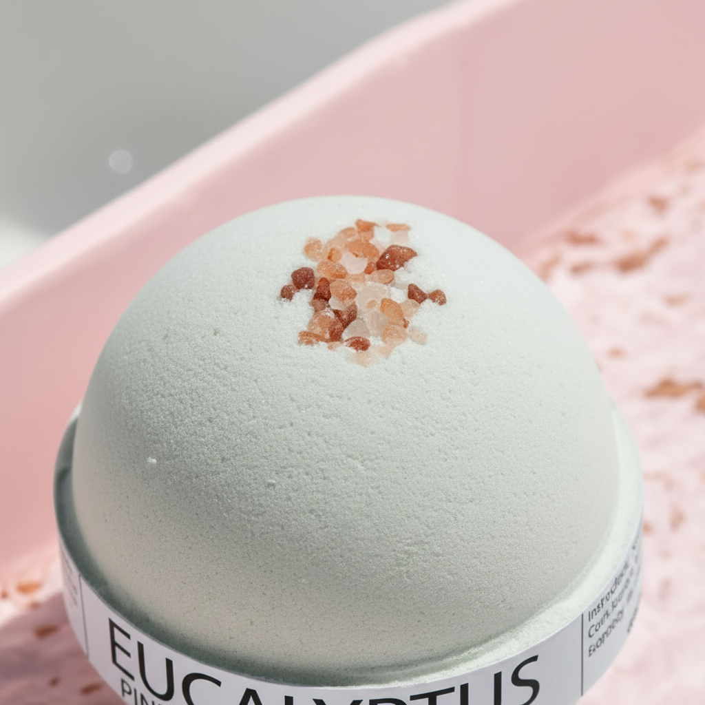 Texture Close-Up – Eucalyptus Mint & Himalayan Salt Bath Bomb