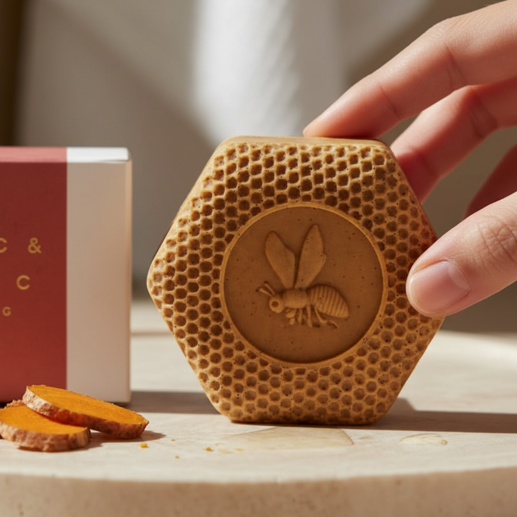 Texture Close-Up – Glow Turmeric & Vitamin C Soap