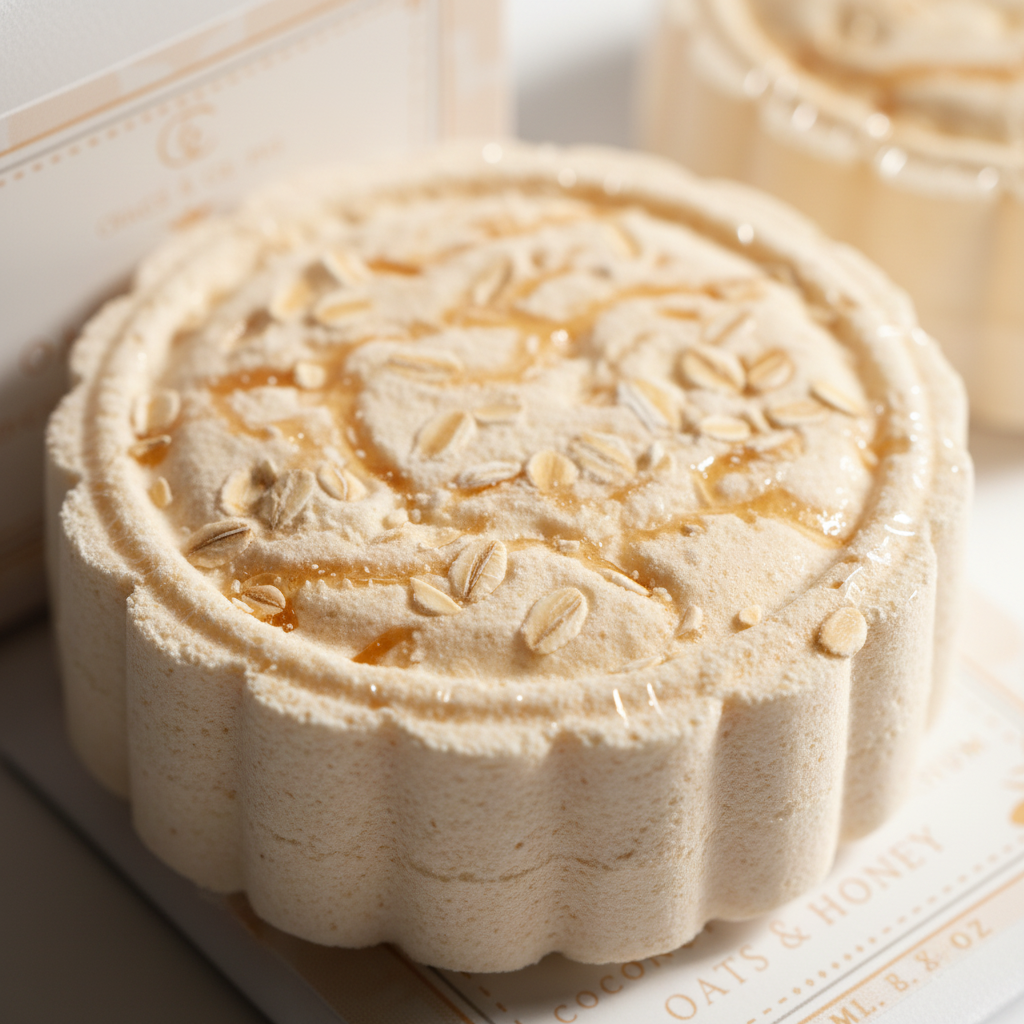 Texture Close-Up – Oats & Honey Bath Bomb